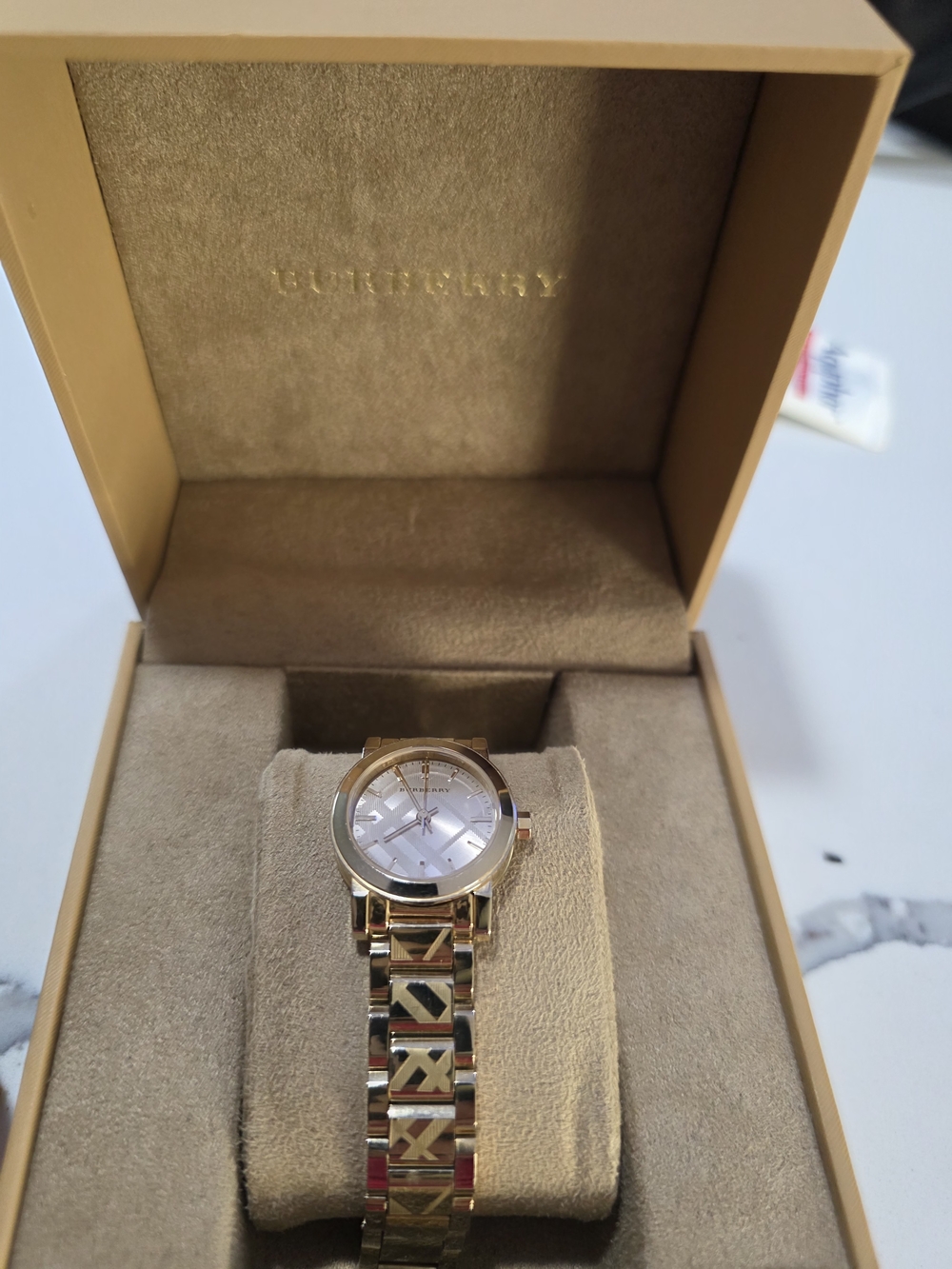 Authentic Burberry Gold Tone Ladies' Watch with Branded Box - Picture 5 of 7